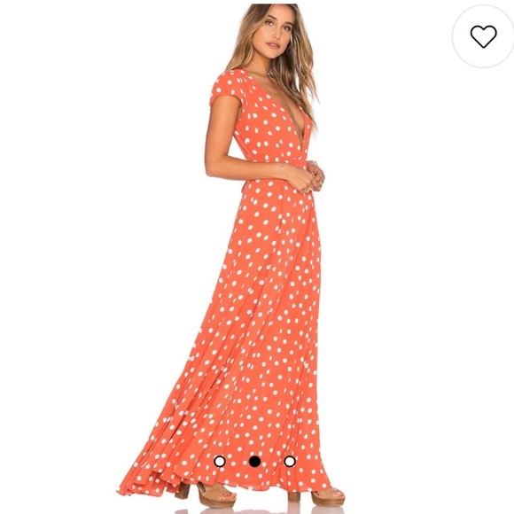 TULAROSA Sid Polka Dot Wrap Midi Dress Roselle - Picture 3 of 10